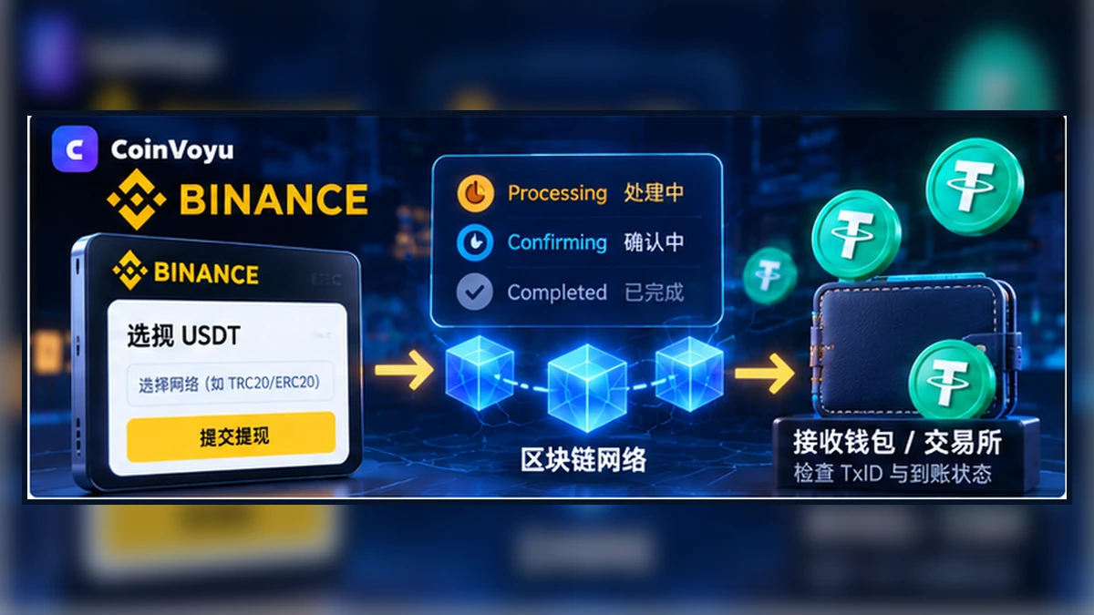 Binance 提现 USDT 不到账怎么办?状态、TxID、网络与接收方排查封面图