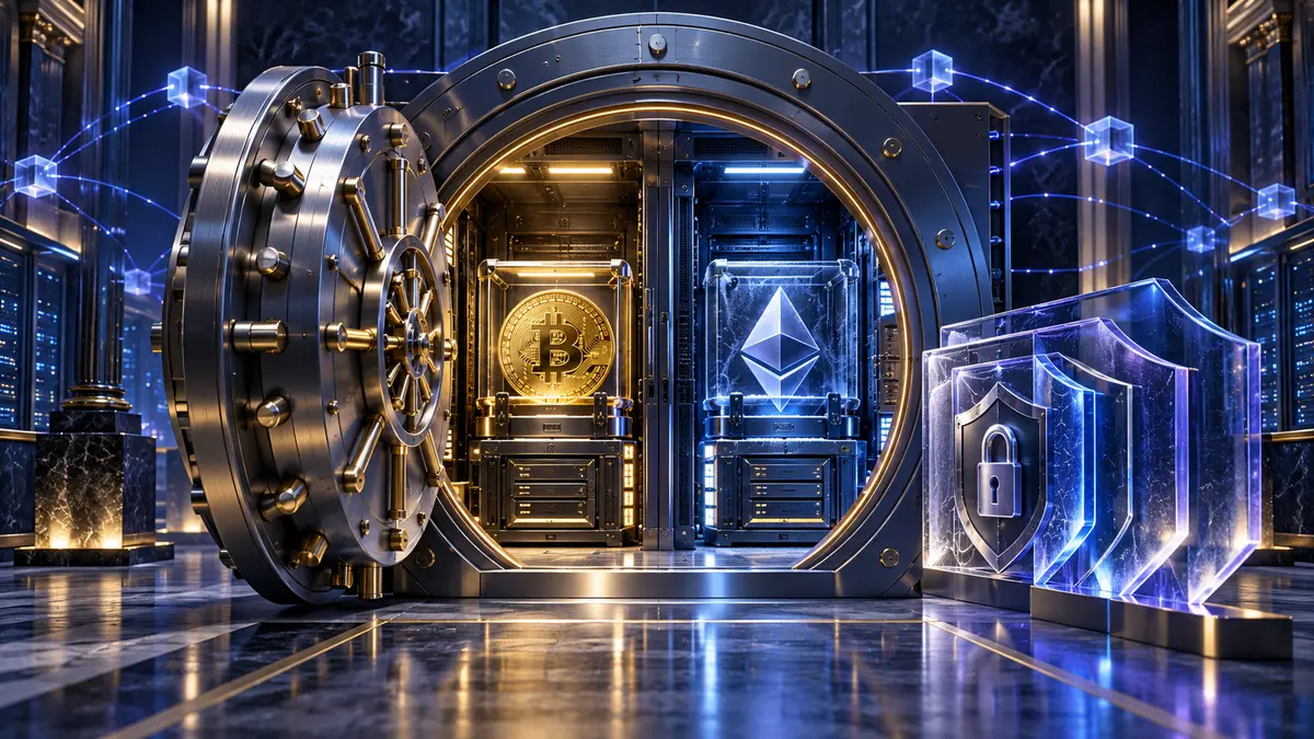 银行保险库、Bitcoin、Ethereum与机构级私钥托管主题封面